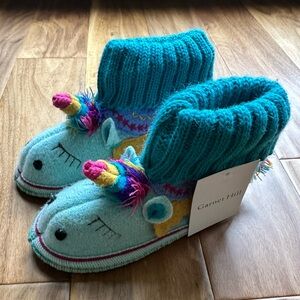 NWT Garnet Hill Girls Unicorn Slippers
